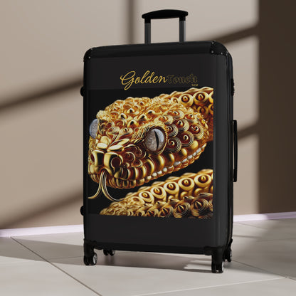 "Golden Touch" Collection - 'Snake Crystal Eyes' design by vca - Designer Luggage Set