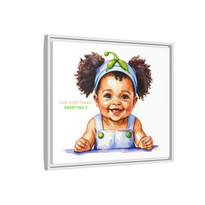 "Little Artful Treasures" Collection - Framed Canvas Print — "Sweet Pea 2" Baby Portrait by vca